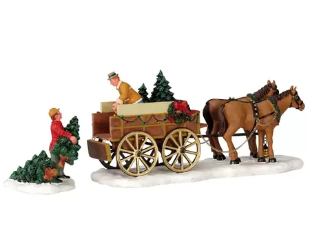 Lemax Christmas tree wagon - set van 2