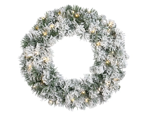 Everlands kerstkrans Imperial snowy LED - ⌀50cm