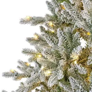 Everlands kunstkerstboom Alison pine snowy LED 320 lampjes - 180cm - afbeelding 6