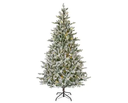 Everlands kunstkerstboom Alison pine snowy LED 320 lampjes - 180cm - afbeelding 1