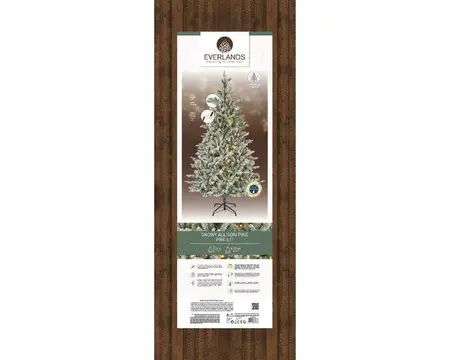 Everlands kunstkerstboom Alison pine snowy LED 430 lampjes - 210cm - afbeelding 2