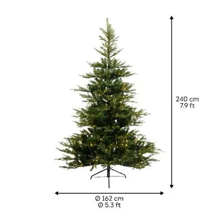 Everlands kunstkerstboom Grandis fir micro LED 700 lampjes - 240cm - afbeelding 7