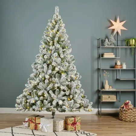 Everlands kunstkerstboom Imperial pine snowy LED 260 lampjes - 180cm - afbeelding 5