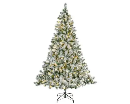 Everlands kunstkerstboom Imperial pine snowy LED 260 lampjes - 180cm - afbeelding 1