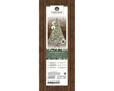 Everlands kunstkerstboom Imperial pine snowy LED 260 lampjes - 180cm - afbeelding 2