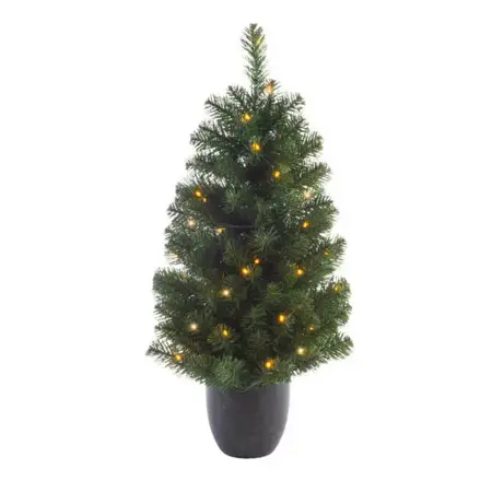 Everlands kunstkerstboom Imperial potted tree LED 50 lampjes - 90cm - afbeelding 1