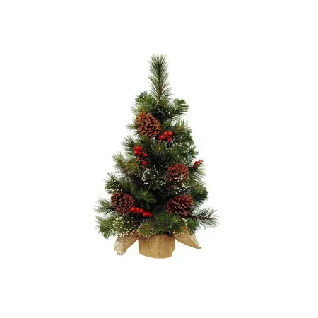 Everlands mini kerstboom met bessen/dennenappels - 60cm