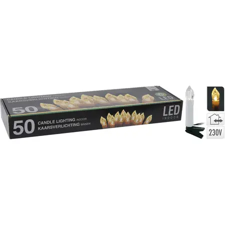 Kaarsenverlichting - warm wit - 50 LED - afbeelding 1