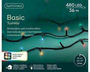 Lumineo LED basic lights 8 functie twinkel effect - mulit - 3600cm - afbeelding 6