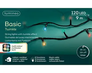 Lumineo LED basic lights 8 functie twinkel effect - multi - 900cm - afbeelding 6