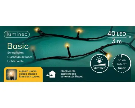 Lumineo LED basic lights steady - klassiek warm - buiten - 300cm - afbeelding 6