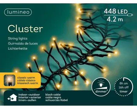 Lumineo LED cluster lights steady - klassiek warm - buiten - 420cm - afbeelding 6