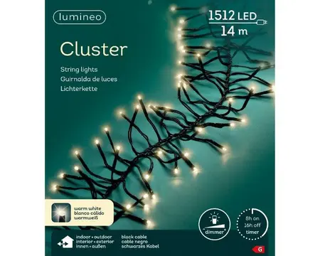 Lumineo LED cluster lights steady - warm wit - buiten - 1400cm - afbeelding 8