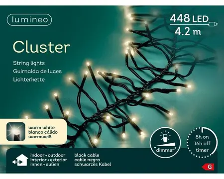 Lumineo LED cluster lights steady - warm wit - buiten - 420cm - afbeelding 8