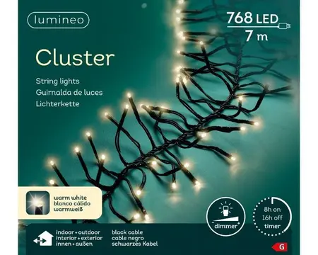 Lumineo LED cluster lights steady - warm wit - buiten - 700cm - afbeelding 8