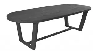 Max & Luuk Lauren tafel 270x110x76cm teak charcoal finish