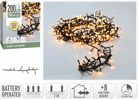 Microcluster - extra warm wit - 200 lampjes