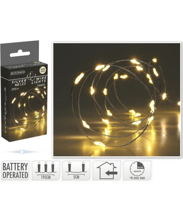 Wire lights silver - 100 LED