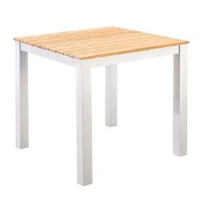 YOI Arashi tuintafel aluminium - 76x76cm - white/teak