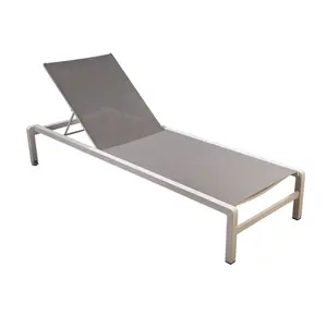 YOI Hokan lounger aluminium - white/light grey textilene