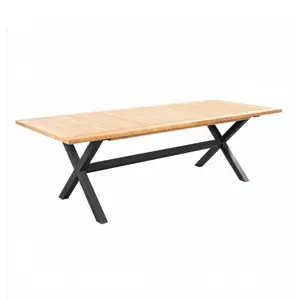 YOI Wakai tuintafel aluminium - 236x100x76cm - dark grey/teak