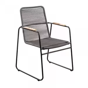 YOI Wasabi stapelbare dining stoel zwart/grijs incl. kussen